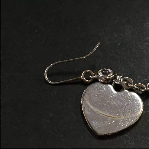 Christian Dior Silver Logo Heart Earrings - Picture 7 of 8